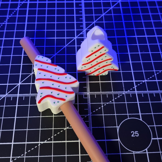 Christmas Tree Cake Straw Topper for Stanley Cup Style Tumblers