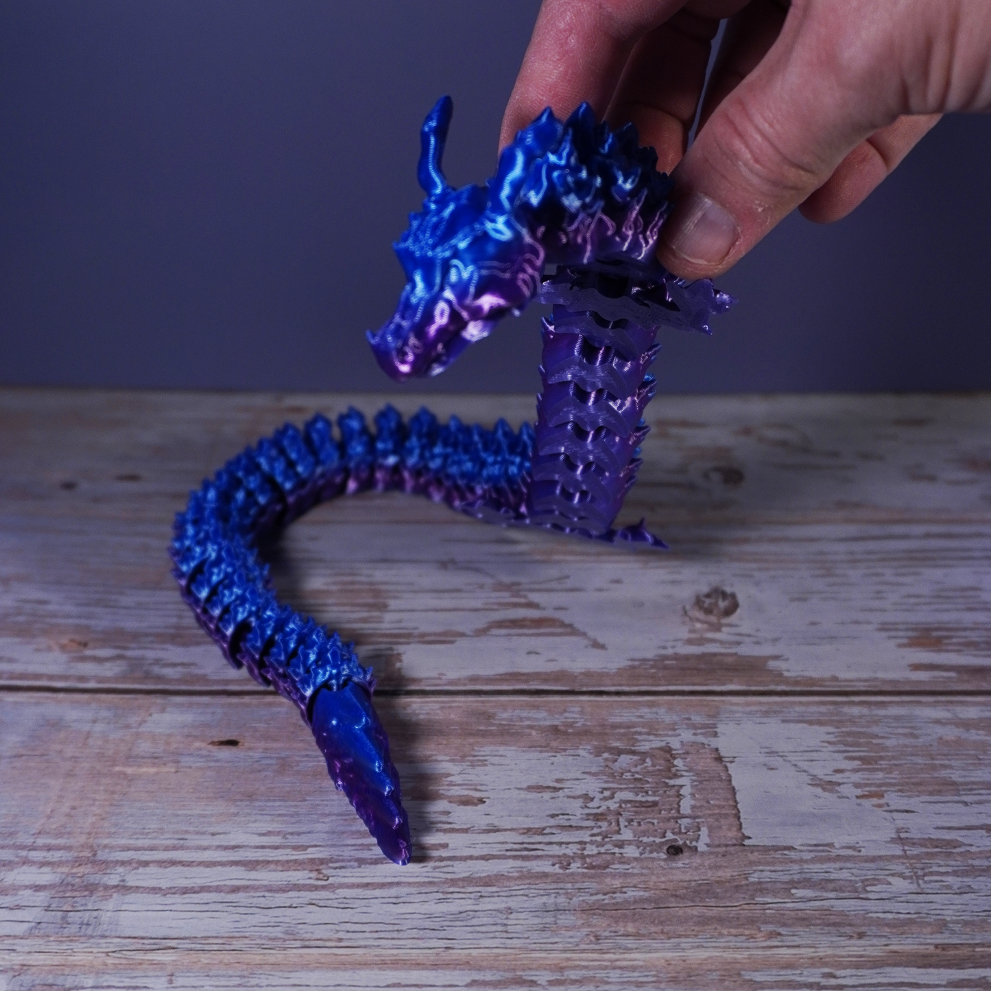 Articulated Flexible Dragon in Beautiful Silk Colors - Over 1 foot long!