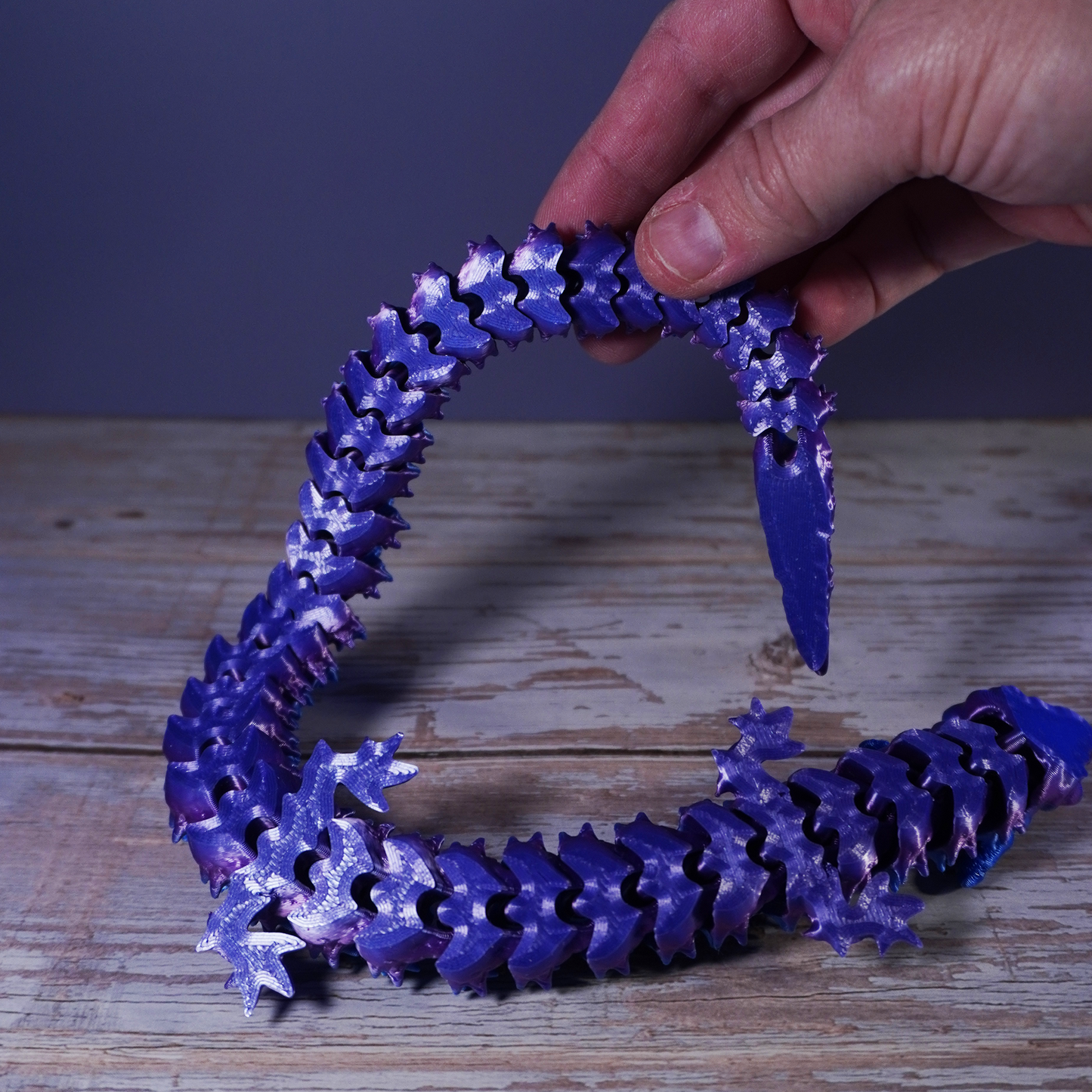 Articulated Flexible Dragon in Beautiful Silk Colors - Over 1 foot long!